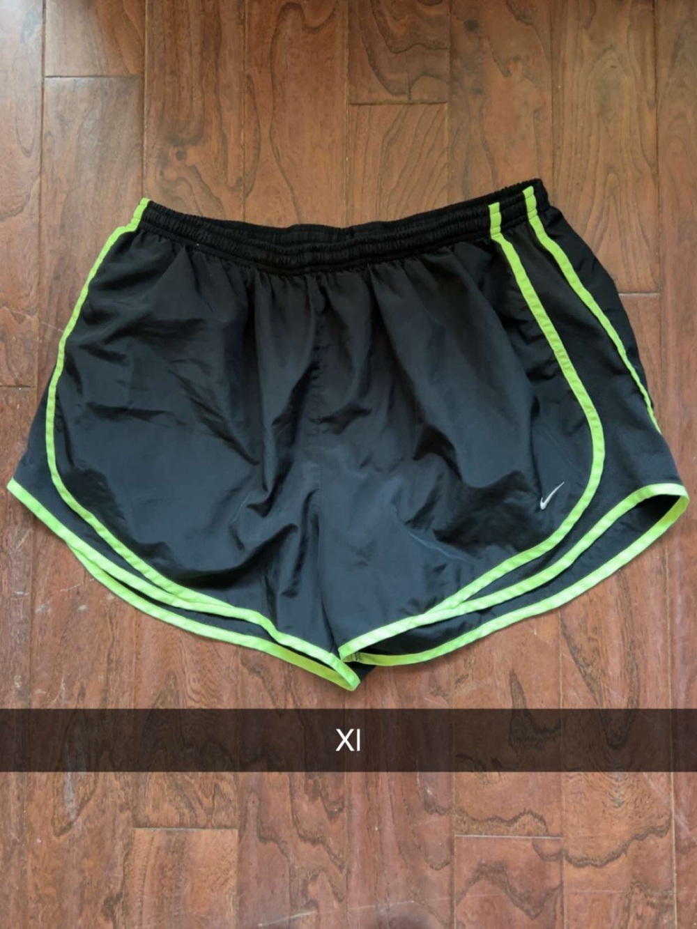 Nike Black Shorts with Neon Lime Trim